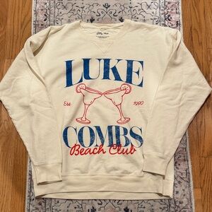 Beach Club Cream Crewneck Sweater